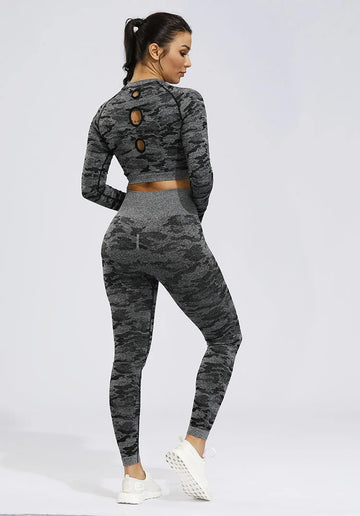 Camouflage Seamless Sports Suits Set