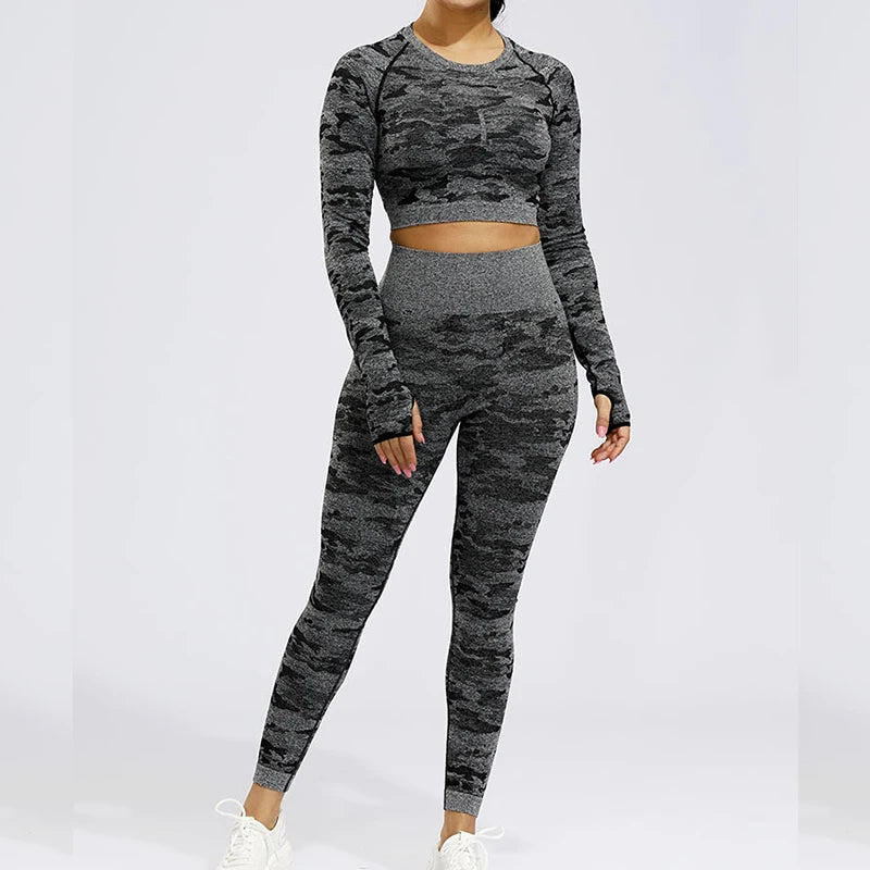 Camouflage Seamless Sports Suits Set