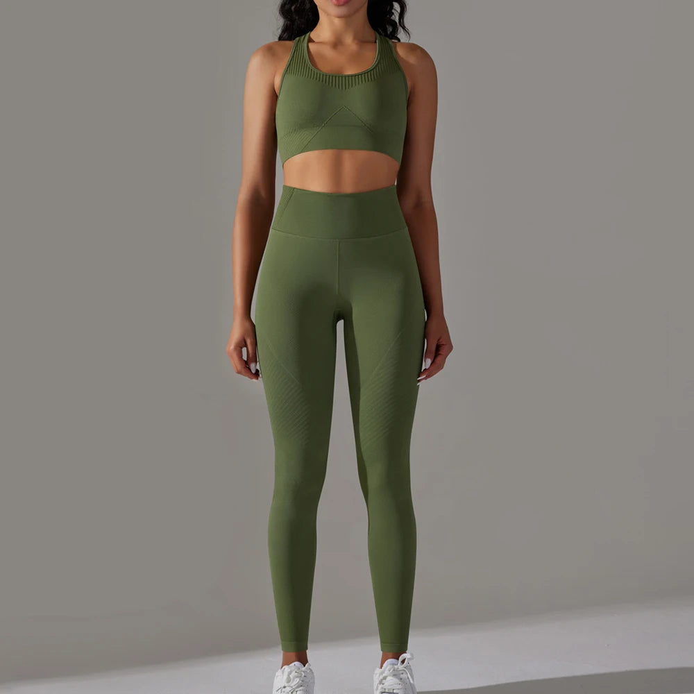 Seamless Gym Sports Suits Set