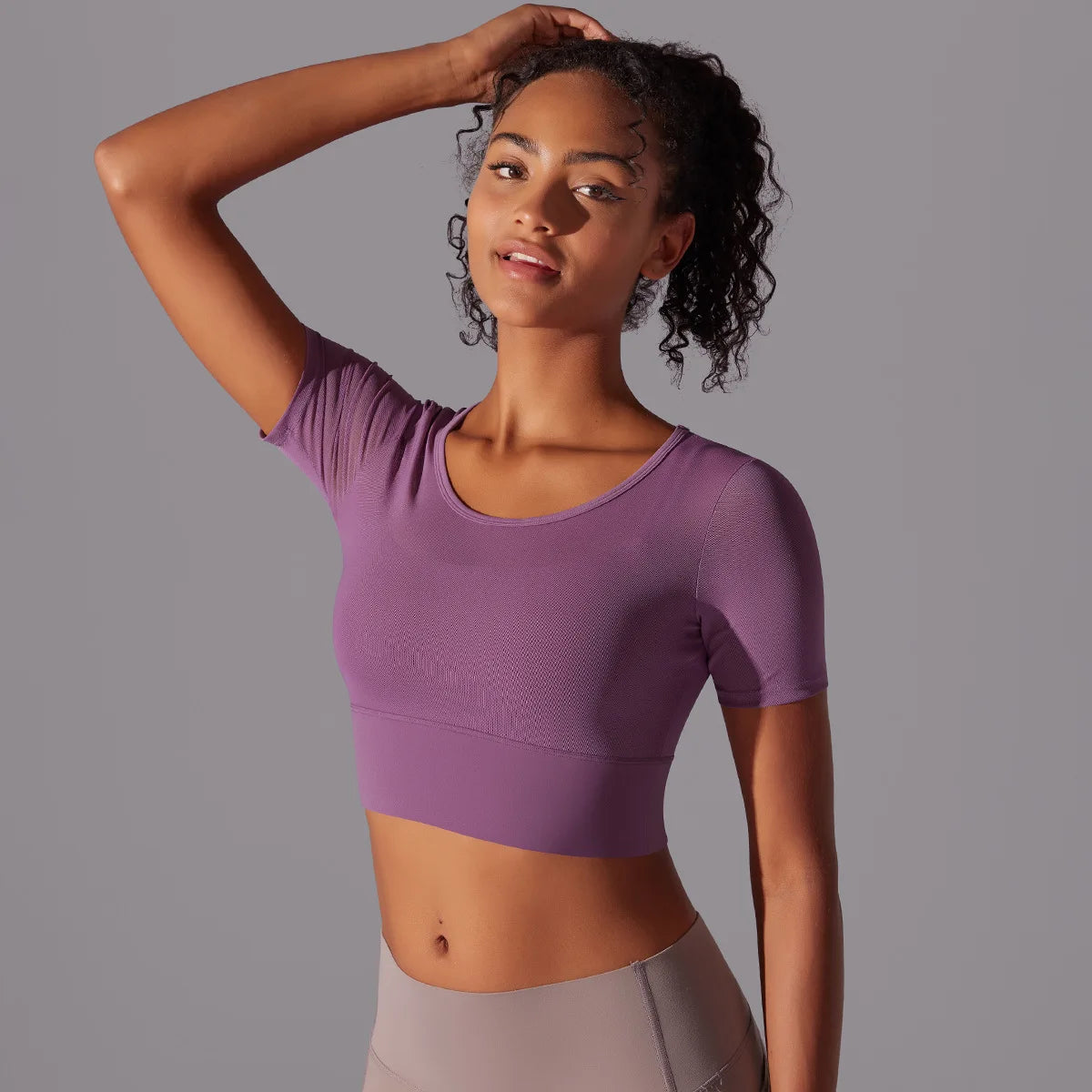 Seamless Crop Tops with Padded Mesh