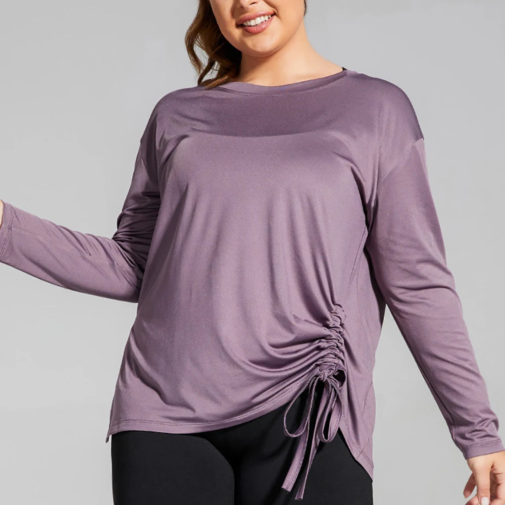 Plus Size Long Sleeve Yoga Tops