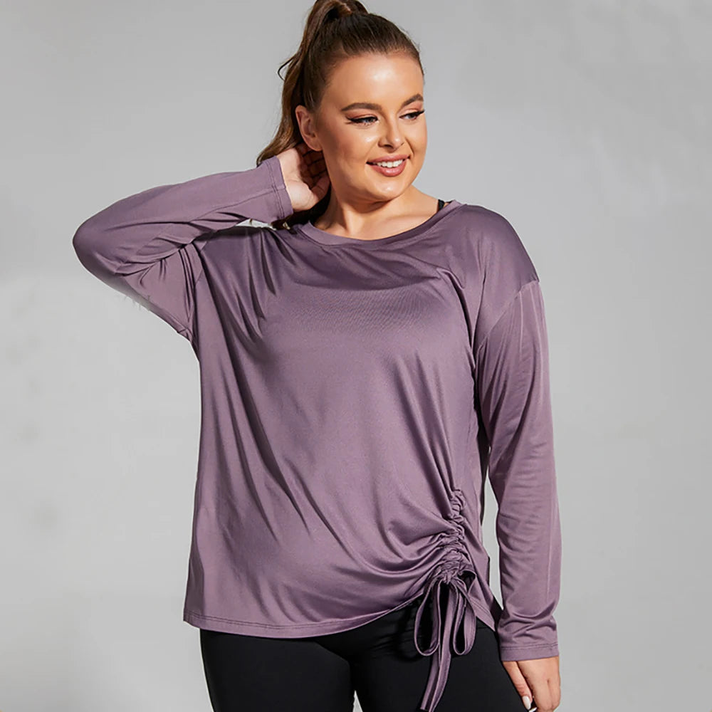 Plus Size Long Sleeve Yoga Tops