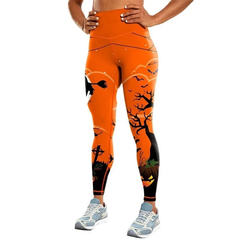 Halloween Print High Waist Yoga Pants