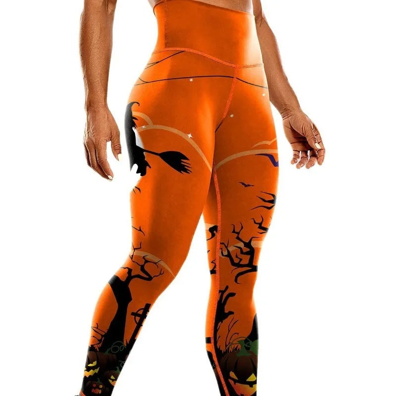 Halloween Print High Waist Yoga Pants