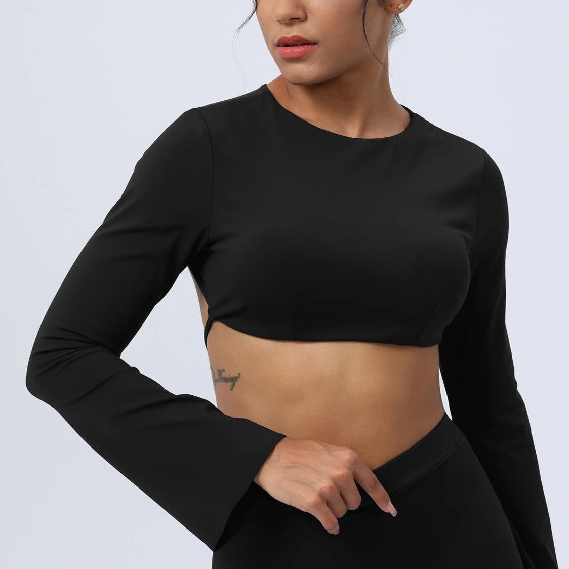 Seamless Long Sleeve Yoga Crop Tops